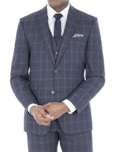 Blue Check Three Piece Suit